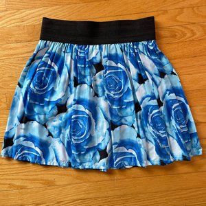 Blue Floral Mini Skirt